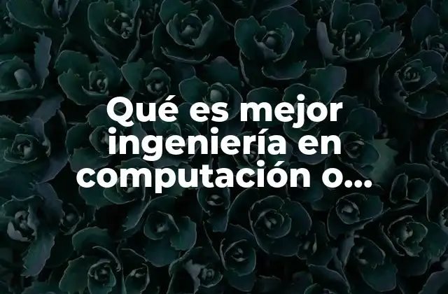 Qué es Mejor Ingeniería en Computación o Industrial