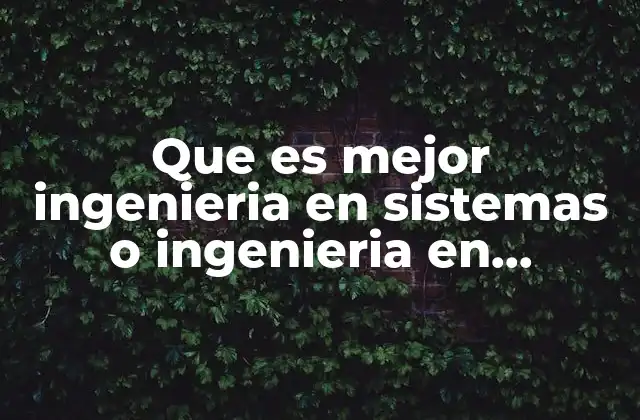 Que es Mejor Ingenieria en Sistemas o Ingenieria en Computacion