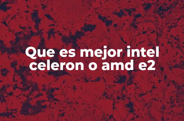 Que es Mejor Intel Celeron o Amd E2