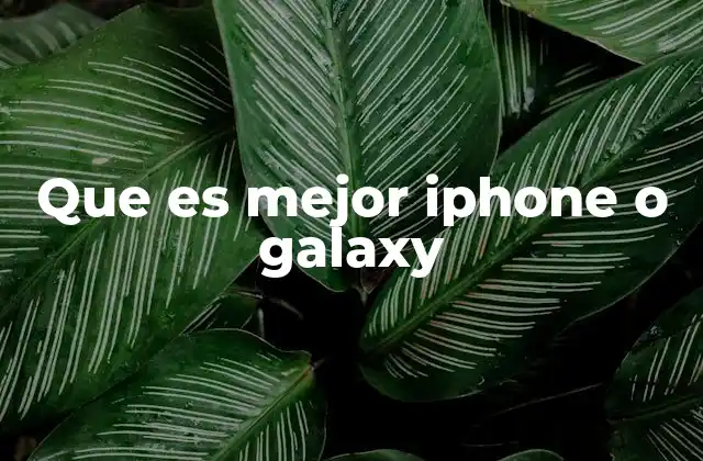 Que es Mejor Iphone o Galaxy