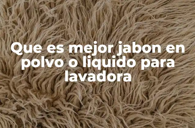 Que es Mejor Jabon en Polvo o Liquido para Lavadora