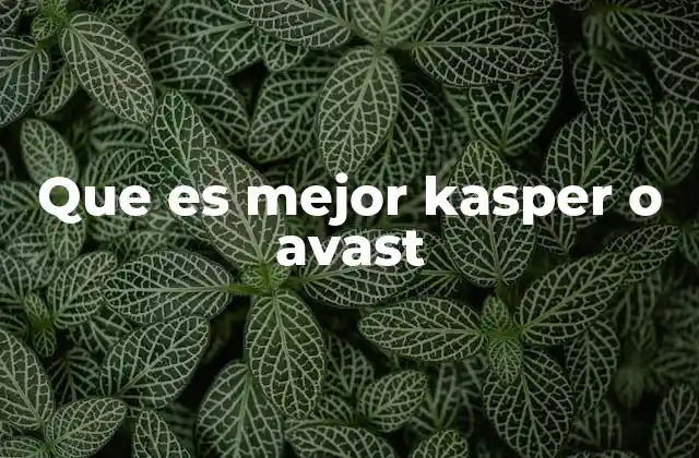 Que es Mejor Kasper o Avast
