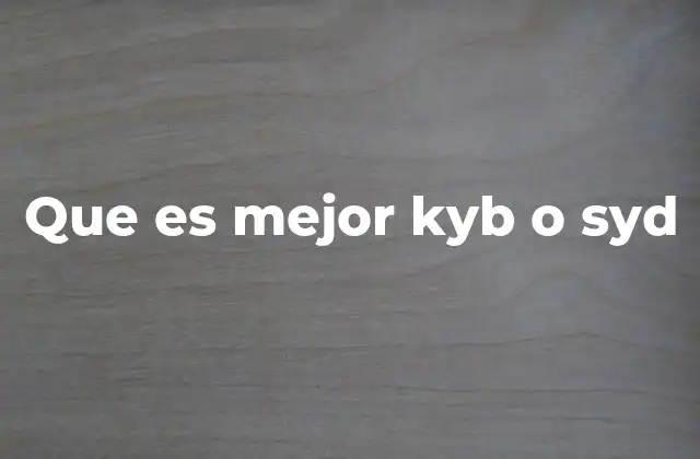 Que es Mejor Kyb o Syd