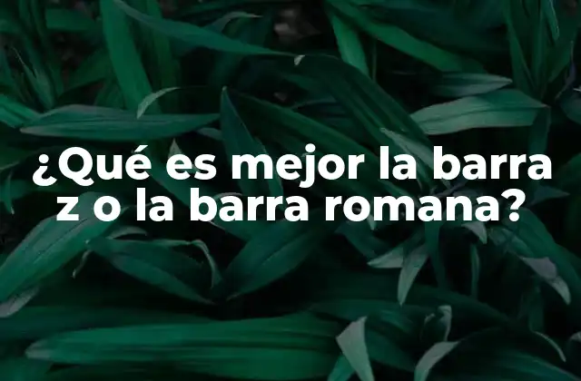 ¿qué es Mejor la Barra Z o la Barra Romana?