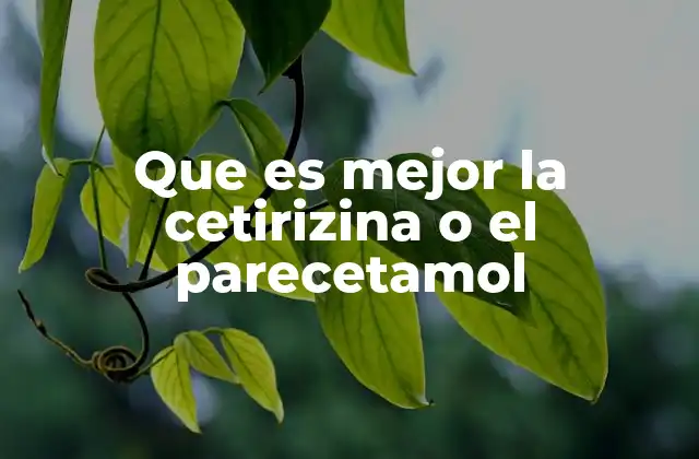 Que es Mejor la Cetirizina o el Parecetamol