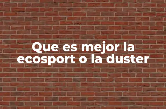 Que es Mejor la Ecosport o la Duster