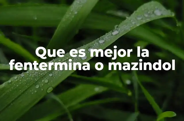 Que es Mejor la Fentermina o Mazindol