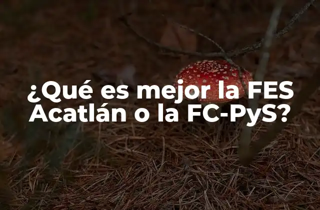 ¿qué es Mejor la Fes Acatlán o la Fc-pys?
