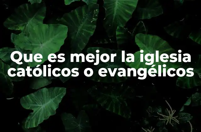 Que es Mejor la Iglesia Católicos o Evangélicos 2 Diferencias entre las tradiciones cristianas