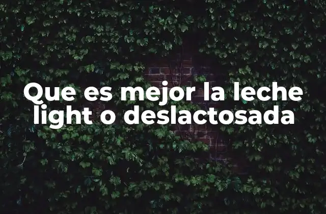 Que es Mejor la Leche Light o Deslactosada