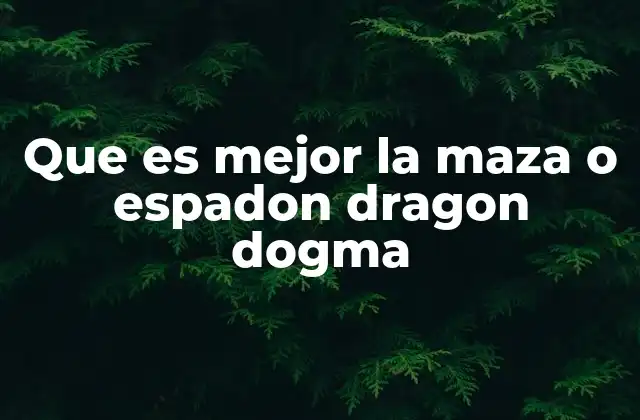 Que es Mejor la Maza o Espadon Dragon Dogma