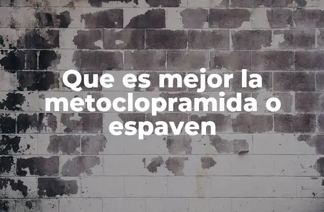 Que es Mejor la Metoclopramida o Espaven