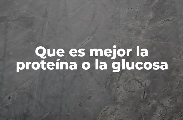 Que es Mejor la Proteína o la Glucosa
