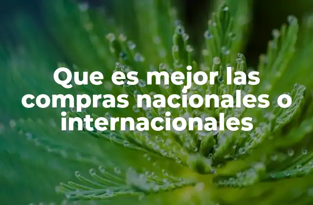 Que es Mejor las Compras Nacionales o Internacionales