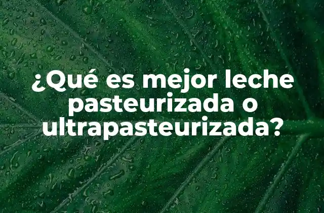 ¿qué es Mejor Leche Pasteurizada o Ultrapasteurizada?