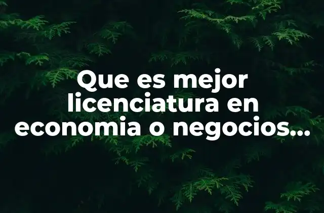 Que es Mejor Licenciatura en Economia o Negocios Internacionales