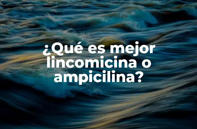 ¿qué es Mejor Lincomicina o Ampicilina?