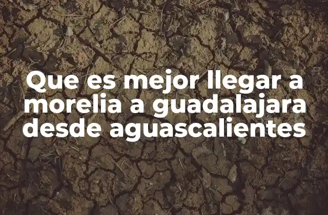 Que es Mejor Llegar a Morelia a Guadalajara desde Aguascalientes