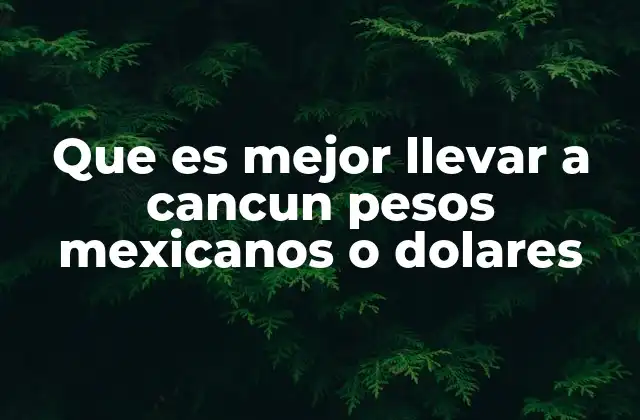 Que es Mejor Llevar a Cancun Pesos Mexicanos o Dolares