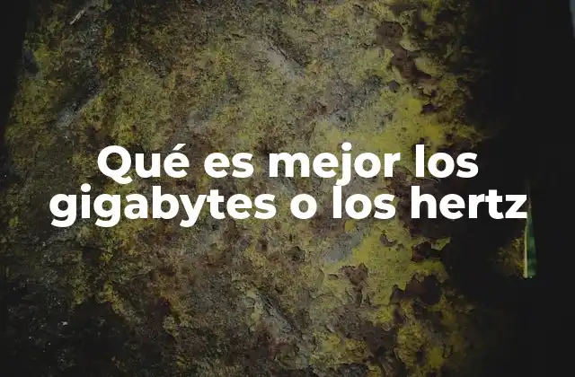 Qué es Mejor los Gigabytes o los Hertz