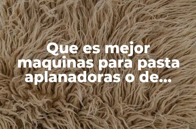 Que es Mejor Maquinas para Pasta Aplanadoras o de Extrusion