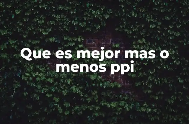 Que es Mejor mas o Menos Ppi