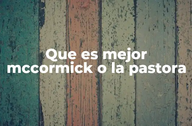 Que es Mejor Mccormick o la Pastora