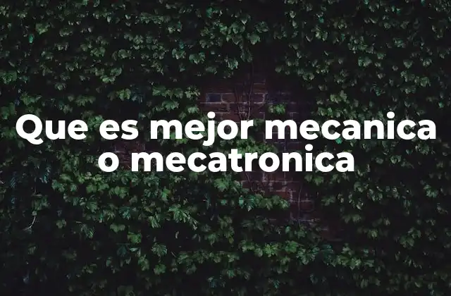 Que es Mejor Mecanica o Mecatronica