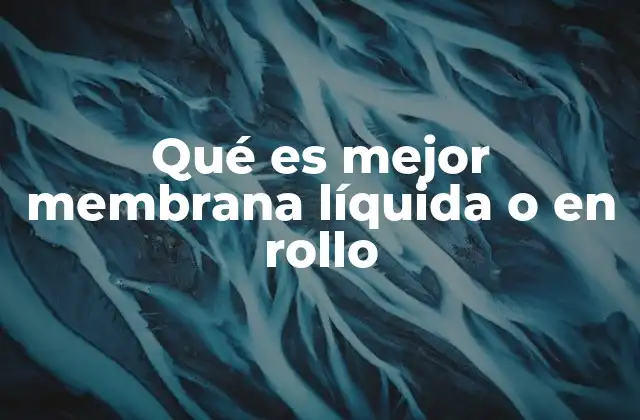 Qué es Mejor Membrana Líquida o en Rollo