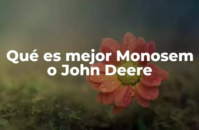 Qué es Mejor Monosem o John Deere