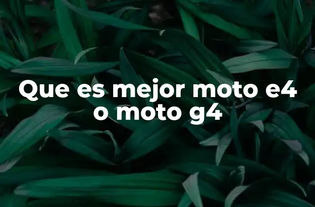Que es Mejor Moto E4 o Moto G4