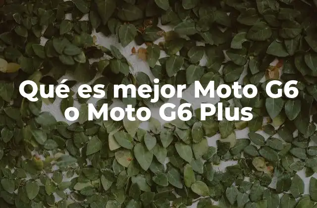 Qué es Mejor Moto G6 o Moto G6 Plus