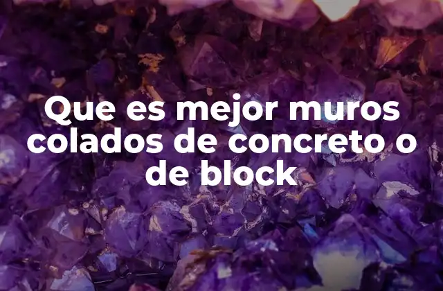 Que es Mejor Muros Colados de Concreto o de Block