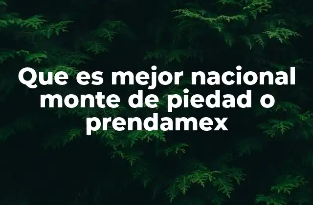 Que es Mejor Nacional Monte de Piedad o Prendamex