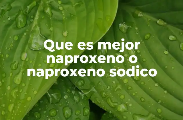 Que es Mejor Naproxeno o Naproxeno Sodico 2 Diferencias entre naproxeno y naproxeno sódico sin mencionar directamente el nombre