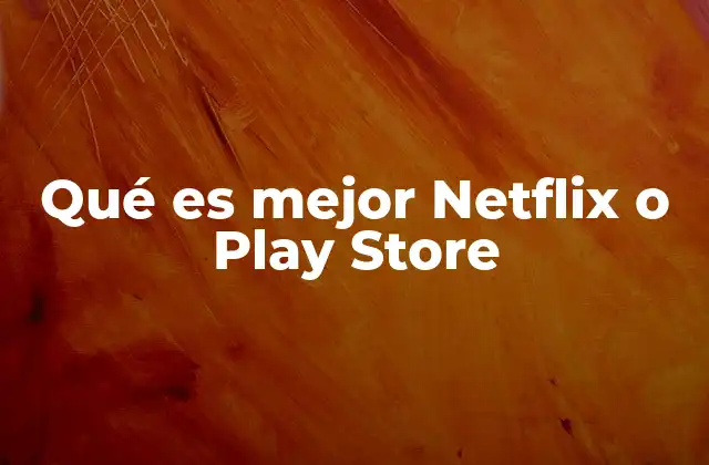 Qué es Mejor Netflix o Play Store