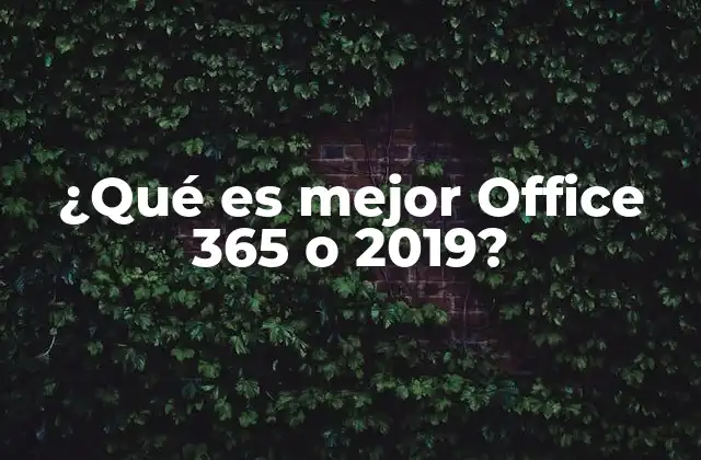 ¿qué es Mejor Office 365 o 2019?