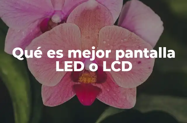 Qué es Mejor Pantalla Led o Lcd