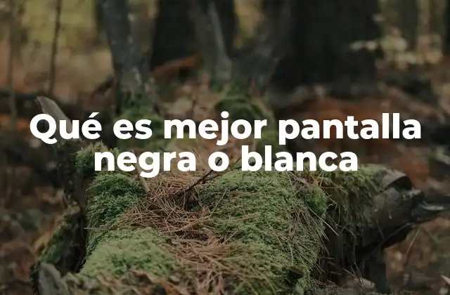 Qué es Mejor Pantalla Negra o Blanca