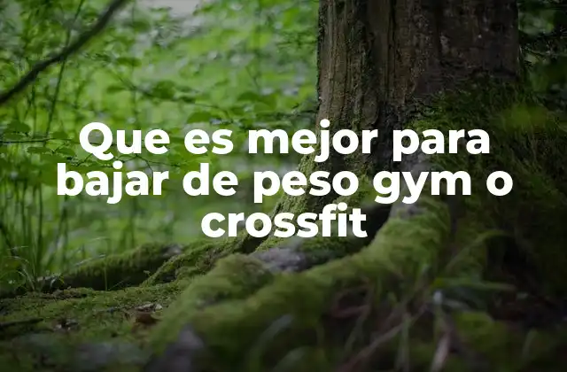 Que es Mejor para Bajar de Peso Gym o Crossfit