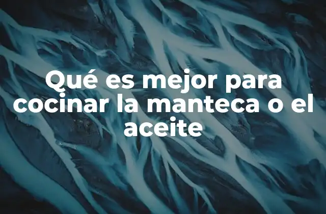 Qué es Mejor para Cocinar la Manteca o el Aceite