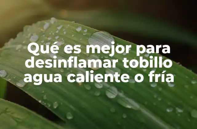 Qué es Mejor para Desinflamar Tobillo Agua Caliente o Fría