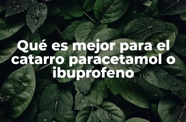 Qué es Mejor para el Catarro Paracetamol o Ibuprofeno