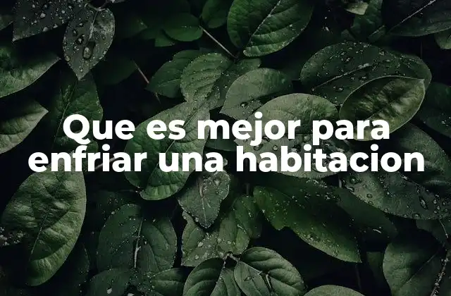 Que es Mejor para Enfriar una Habitacion