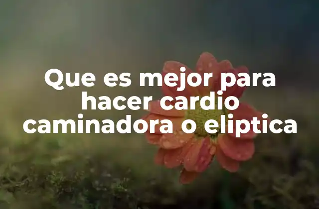 Que es Mejor para Hacer Cardio Caminadora o Eliptica