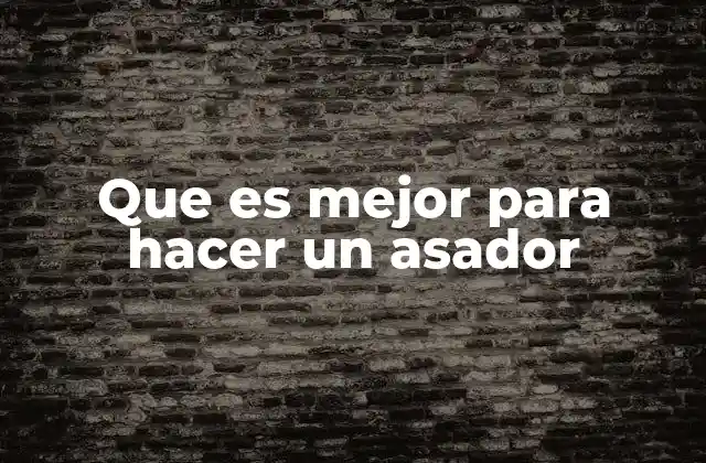 Que es Mejor para Hacer un Asador