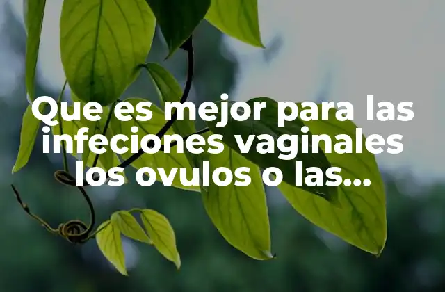 Que es Mejor para las Infeciones Vaginales los Ovulos o las Pomasas