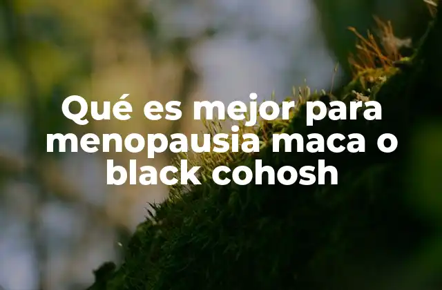 Qué es Mejor para Menopausia Maca o Black Cohosh 2 Alternativas naturales para aliviar los síntomas de la menopausia