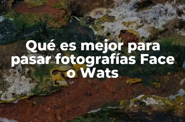 Qué es Mejor para Pasar Fotografías Face o Wats