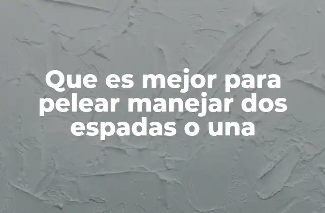 Que es Mejor para Pelear Manejar Dos Espadas o una 2 La importancia del equilibrio y la técnica en el combate con espadas